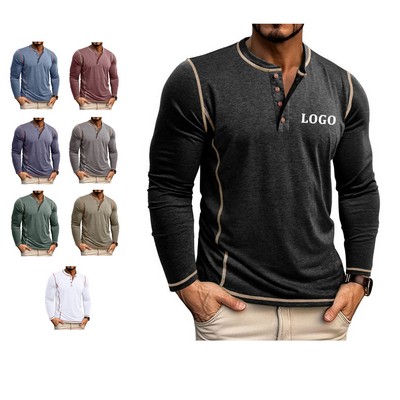 Men's Henley Long Sleeve Shirt