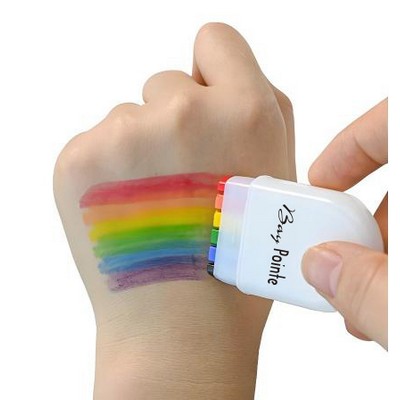 Rainbow Pride Flag Face Paint Fan Stripe Brush Stick Makeup