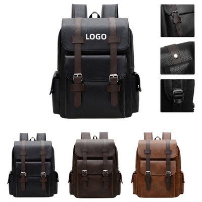 PU Leather Waterproof Travel Backpack
