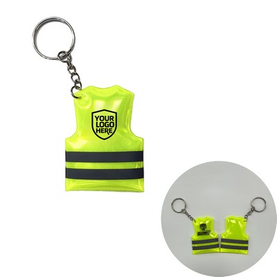PVC Reflective Safety Vest Keychain
