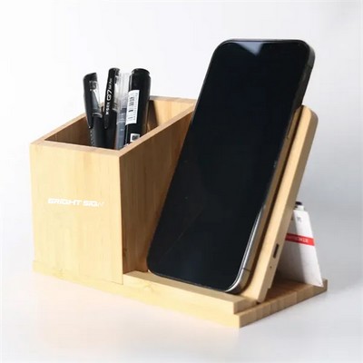 Bamboo Wireless Charging Desk Hub