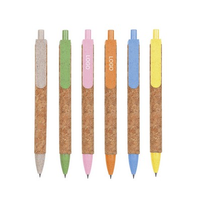 Creative Cork Wheat Straw Eco Neutral Pen for Business and Promotional Use