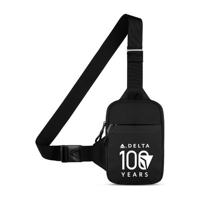 Mini Crossbody Sling Bag Chest Bag Dual Pocket Water Resistant Fanny Pack Running Phone Holder