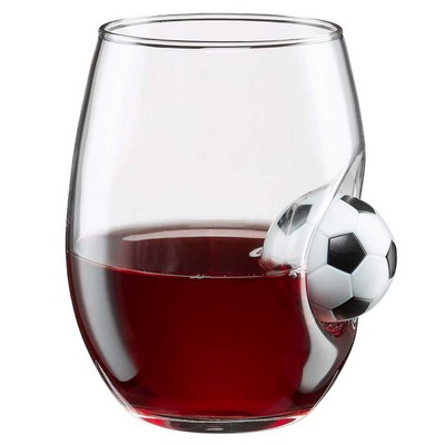 Soccer Ball Embedded Wine Glass
