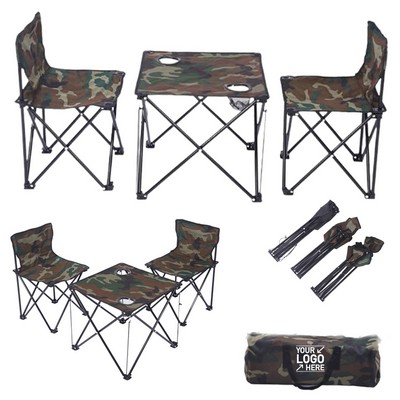 Camouflage Folding Table & Chair Camping Set