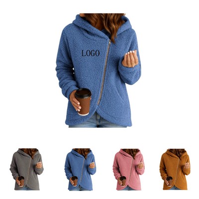 Cozy Women's Zip-Up Fleece Hoodie