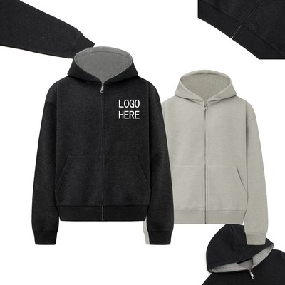 American Vintage Style Airline Cotton Zip-Up Hoodie