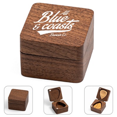 Natural Wood Guitar Pick Storage Box