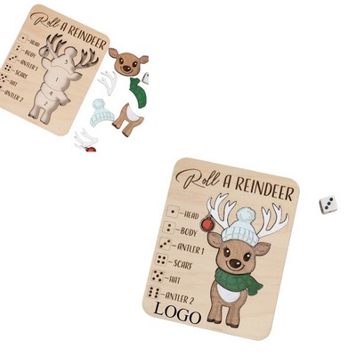 Educational Wooden Christmas Deer Santa Decoration Toy