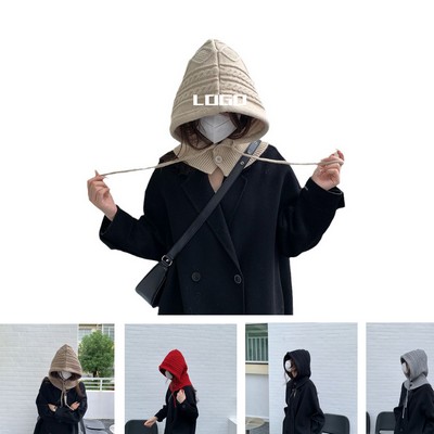 Cozy Winter Knit Hat with Twisted Ear Warmers for Women