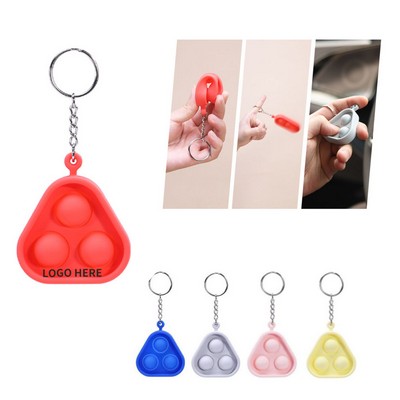 Triangular Silicone Stress-Relief Keychain
