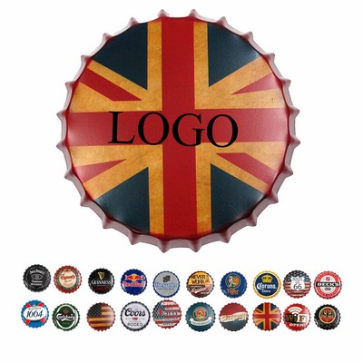 13.8 Dia. Bottle Caps Metal Tin Sign