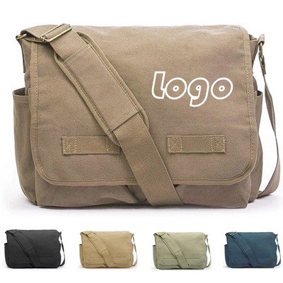 Retro Canvas Tote Messenger Bag