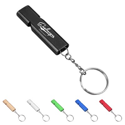 Aluminium Alloy Emergency Double-tube Whistle with Key Ring