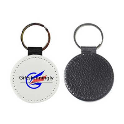 Simple PU Leather Key Chain Blank Keychains