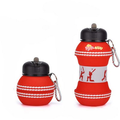 Collapsible Water Bottle With Cricket Ball Design