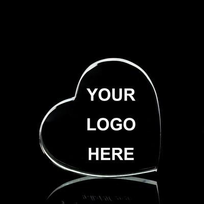 Heart Shaped Crystal Paperweight