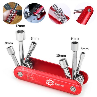 6 1 Folding Steel Industrial Grade Socket Wrench Set