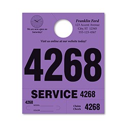 Custom Purple Heavy Brite™ Premium Service Dispatch Number Tag