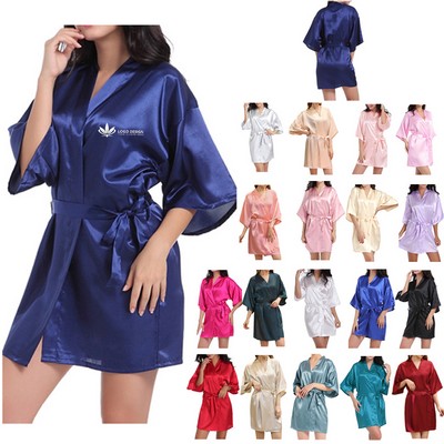 Lightweight Comfort Dual-Belt Versatile Silky Satin Robe