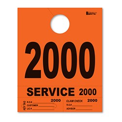 2000-2999 Heavy Brite™ Orange Premium Service Dispatch Number Tag