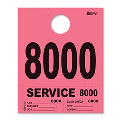 8000-8999 Heavy Brite™ Pink Premium Service Dispatch Number Tag