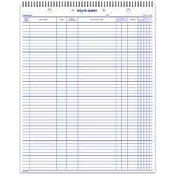 Daily Service Route Sheet Spiral Bound Book (Form RS-547-SB)