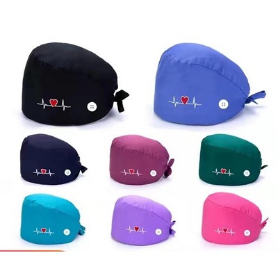 Nurse Scrub Cap With Buttons