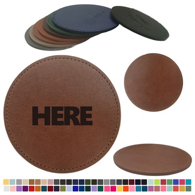 Round Pu Leather Coaster
