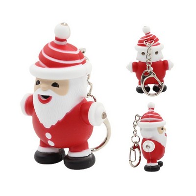 Adorable Santa LED Audio Keychain