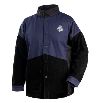 Black Stallion JH1016-NB BSX 9 OZ FR AND SIDE SPLIT COWHIDE HYBRID COAT - NAVY/BLACK