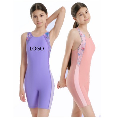 Girls' Flat Cornered One-Piece Swimsuit