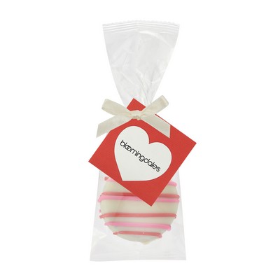Sweetheart Oreo Favor Bag - White Chocolate Oreo w/ Red & Pink Drizzle