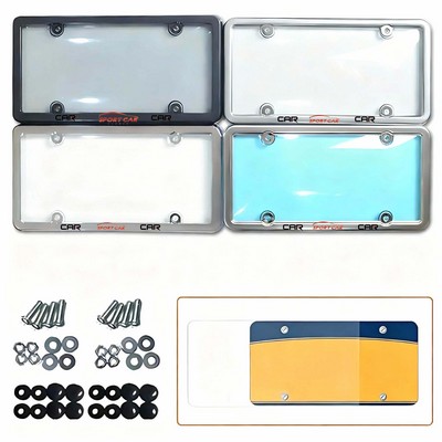 License Plate Frame Holders with Plastic Cover