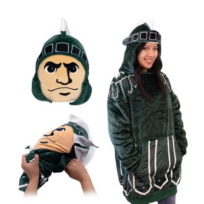 Michigan State University Sparty Snugible 2-in-1 Blanket Hoodie & Pillow