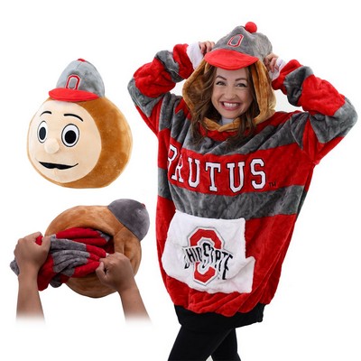 Ohio State University Brutus the Buckeye Snugible 2-in-1 Blanket Hoodie & Pillow - DSG