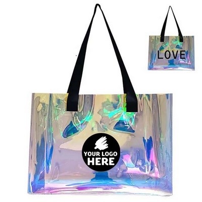 Rainbow Holographic Waterproof Tote Bag
