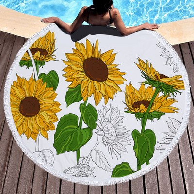 Round Microfiber Beach Towel