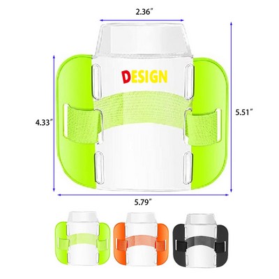 Adjustable Belt Neon Armband ID Card Badge Holder