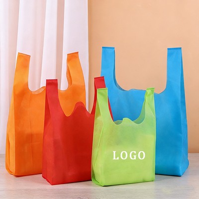 Resuable Non-Woven Grocery Tote Bag 15.7''Lx25.6''Hx7''D
