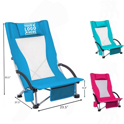 Adjustable Reclining Beach Chair with Aluminum Frame
