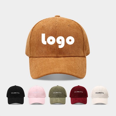 6-Panel Corduroy Baseball Cap For Men And Women