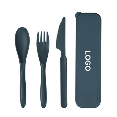 Portable Utensil Set (Spoon, Fork, Knife) with Case