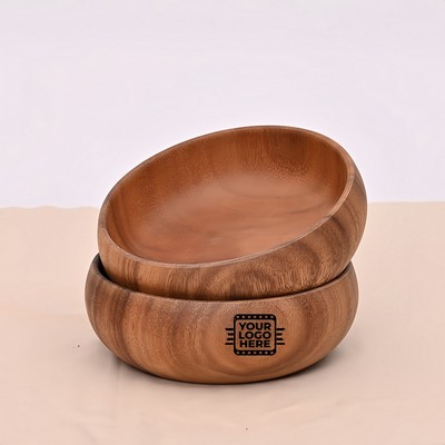 Eco Wooden Serving Bowls for Salad Pasta Soup Dish