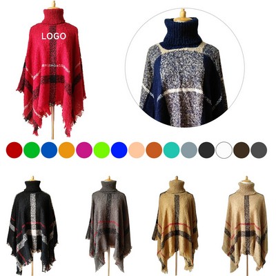 Women's Oversized Turtleneck Poncho Sweaters