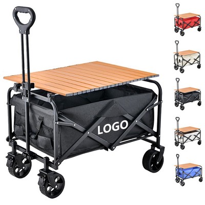 Outdoor Foldable Camping Cart with Steel Table