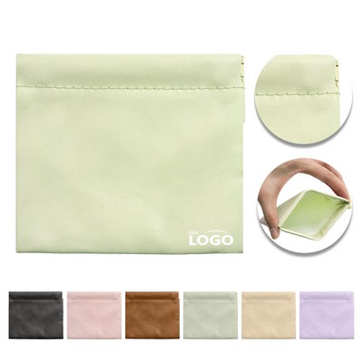 Leather Shrapnel Automatic Closing Storage Bag Pouch