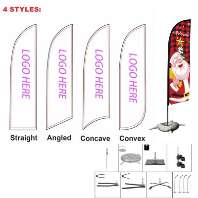9 Feather Flag Kit- Double Sided w/ Spike Base