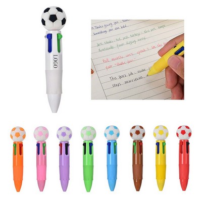 Mini 4-in-1 Soccer Ball Shaped Multicolor Ballpoint Pen