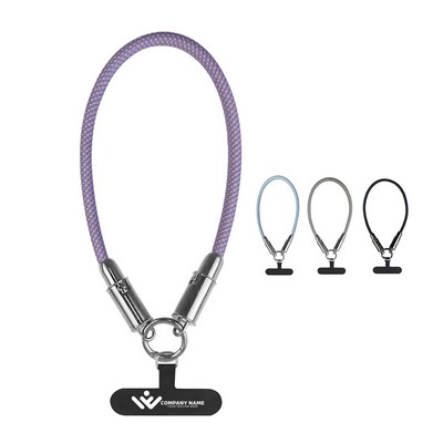 2-in-1 Braided Charging Lanyard Multi-Function Wrist Strap Data Cable